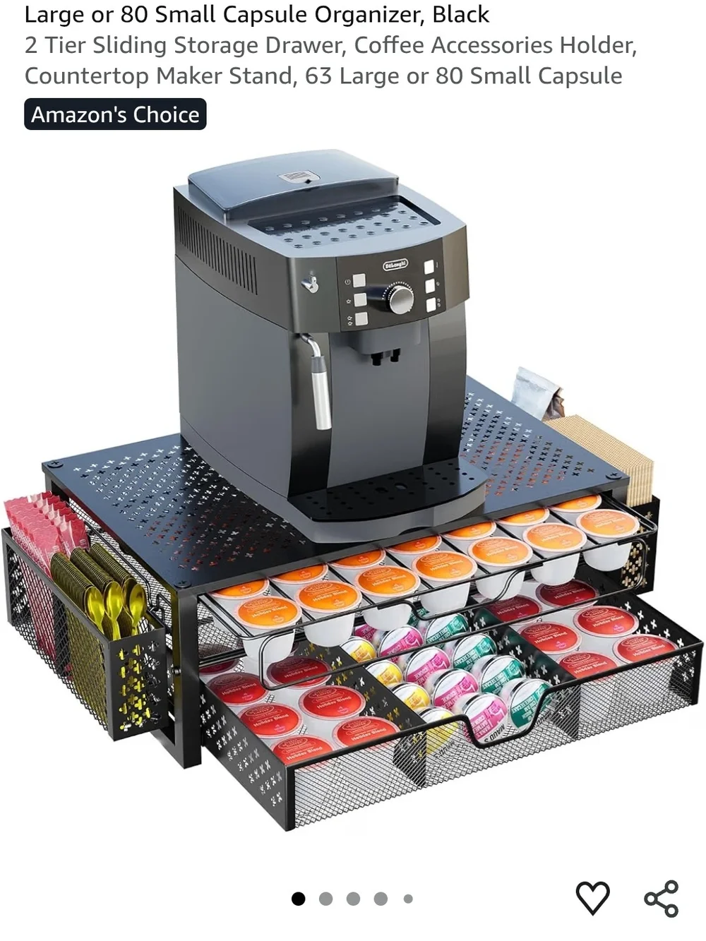 Black Mesh Coffee Capsule Organizer Drawer - Home Storage & Organization